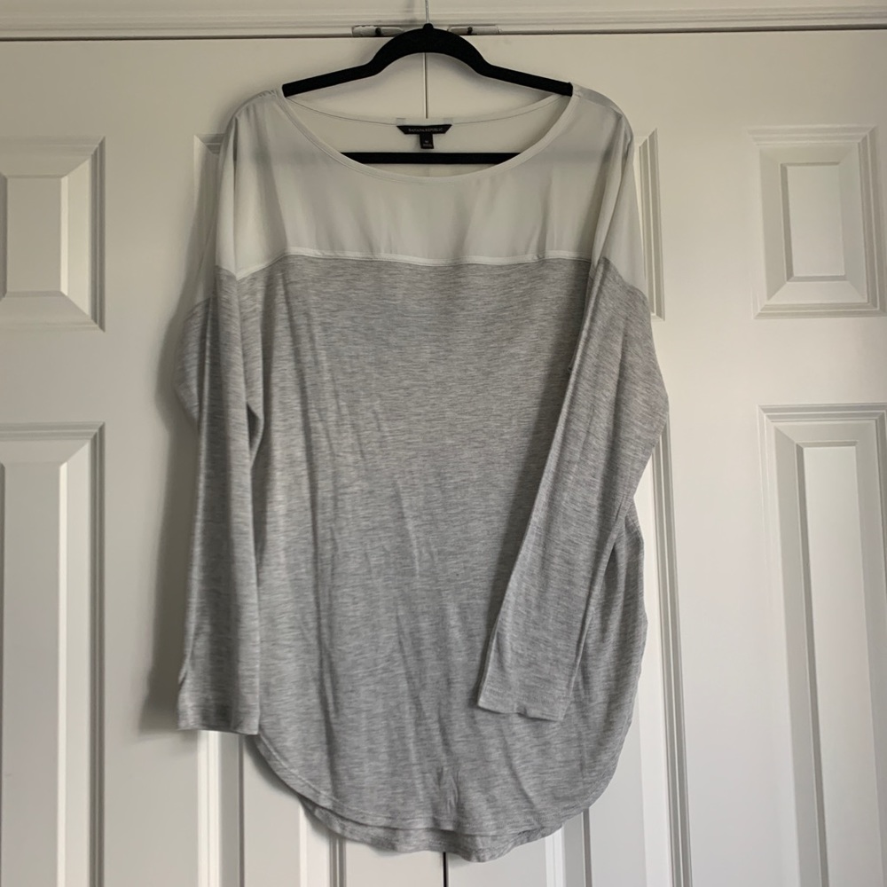 Banana Republic Grey and White Tunic